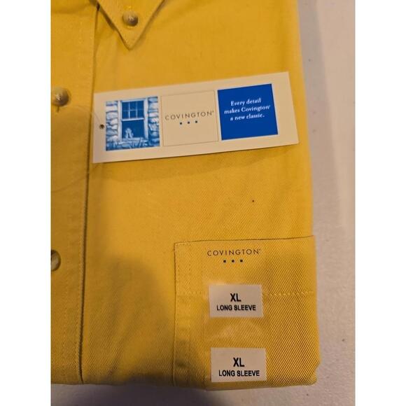 Covington Shirt Mens XL Yellow Casual 100% Cotton NWT - Picture 3 of 4